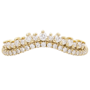 .35ctw Diamond Double Row Contour Band Ring 14K Gold side (2)