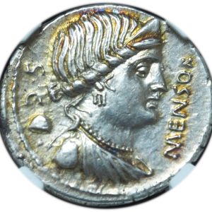 Ancient Roman Republic 76-75 L. Farsuleius Mensor AR denarius NGC AU 5/5