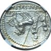 Ancient Roman Republic 76-75 L. Farsuleius Mensor AR denarius NGC AU 5/5