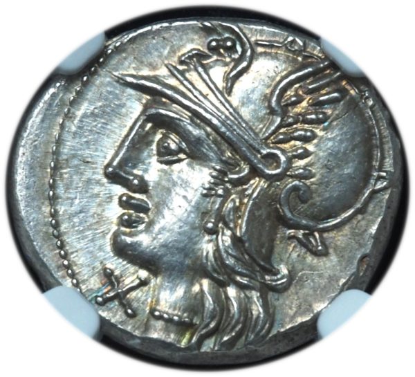 Ancient Roman Republic 137 BC M. Baebius Q.f. Tampilus AR denarius NGC MS 4/5 & 5/5