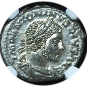 Ancient Roman Imperial Elagabalus AD 218-222 AR denarius NGC MS 4/5 & 4/5