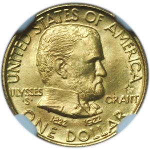 1922 Grant with Star Gold $1 Commemorative MS66+ NGC & CAC
