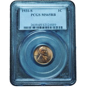 1931-S Lincoln Penny MS65RB PCGS