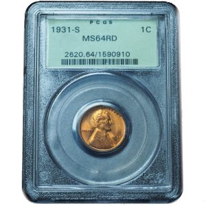 1931-S Lincoln Penny MS64RD PCGS OGH