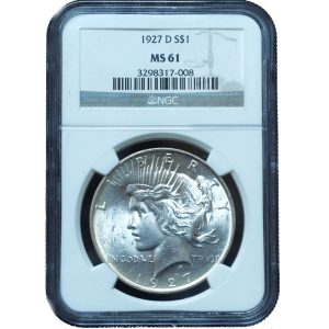 1927-D Peace Dollar MS61 NGC