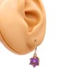 5.40ctw Amethyst Dangle Earrings 14K Gold worn