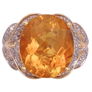 6.79ctw Citrine Statement Ring 14K Gold