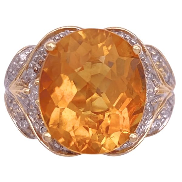 6.79ctw Citrine Statement Ring 14K Gold