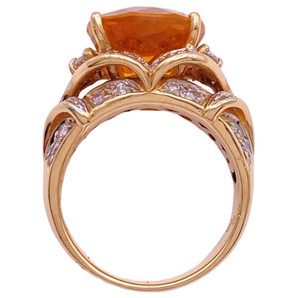 6.79ctw Citrine Statement Ring 14K Gold profile