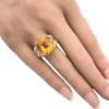 6.79ctw Citrine Statement Ring 14K Gold worn