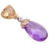 7.43ctw Briolette Amethyst Pendant 14K Gold side