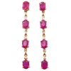 8.00ctw Natural Pink Sapphire Earrings 14K Gold