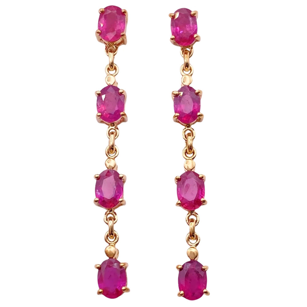 8.00ctw Pink Sapphire Earrings 14K Gold