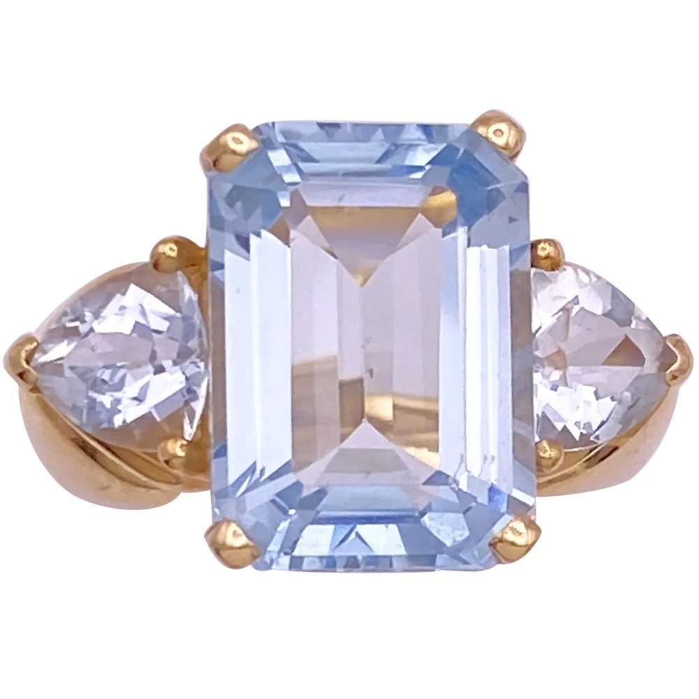 9.30ctw Aquamarine Statement Ring 14K Gold