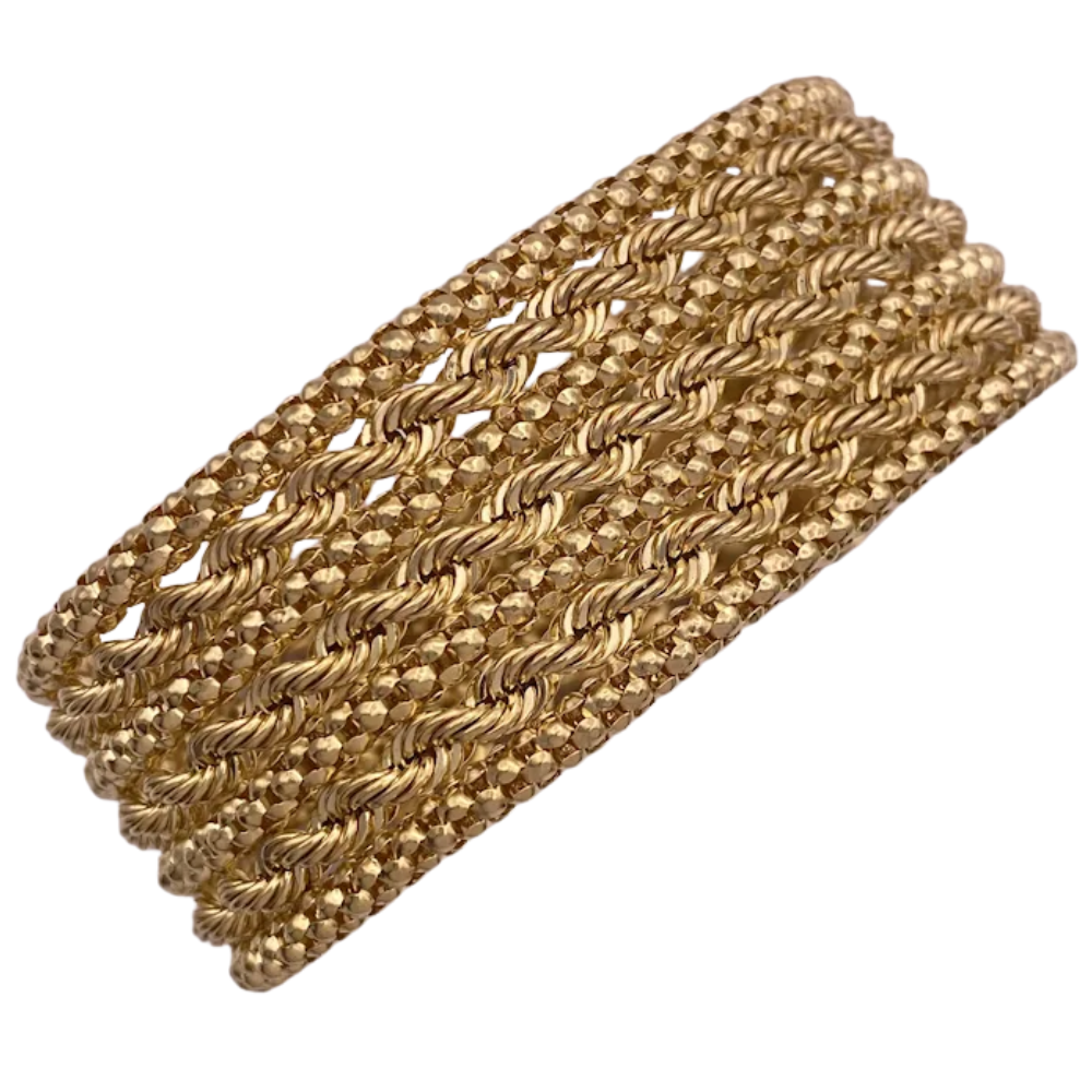 Alternating Link Statement Bracelet 14KY