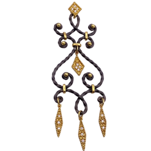 Artistic Handcrafted Diamond Accent Pendant 22K