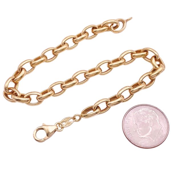 Chunky Oval Link Bracelet 14K Gold 8 Length size