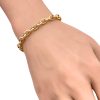 Chunky Oval Link Bracelet 14K Gold 8 Length worn