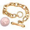Chunky Oval Link & Citrine Toggle Bracelet 18K Gold size