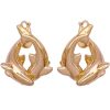 Dancing Dolphins Hoop Earrings 14K Gold front