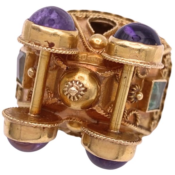 Jeweled Coronation Coach Charm 18K Gold bottom