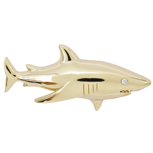 Mako Shark Pendant 14K