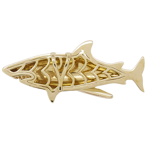 Mako Shark Pendant 14K back