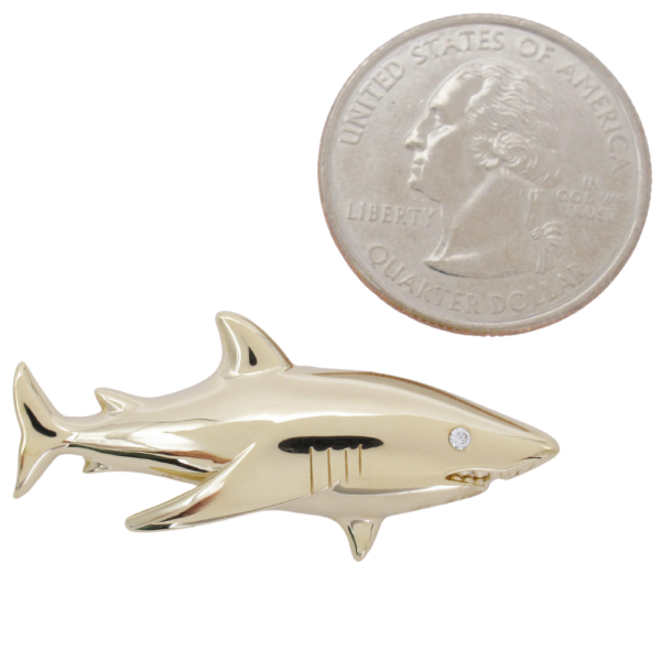 Mako Shark Pendant 14K scale