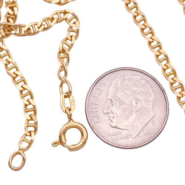 Mariner Link Chain Necklace 14K Gold 24 Length clasp