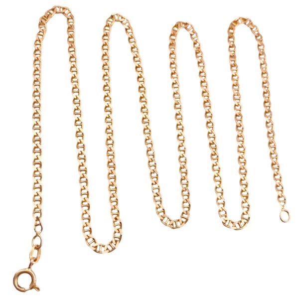 Mariner Link Chain Necklace 14K Gold 24 Length full