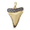 Mini Black Diamond Yellow Gold Shark Tooth Pendant
