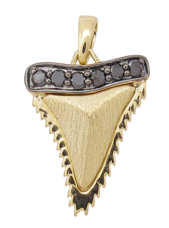 Mini Gold Shark Tooth Pendant 14k