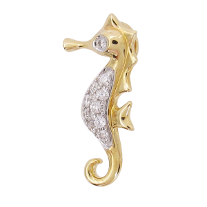 Mini Yellow Gold Seahorse Pendant