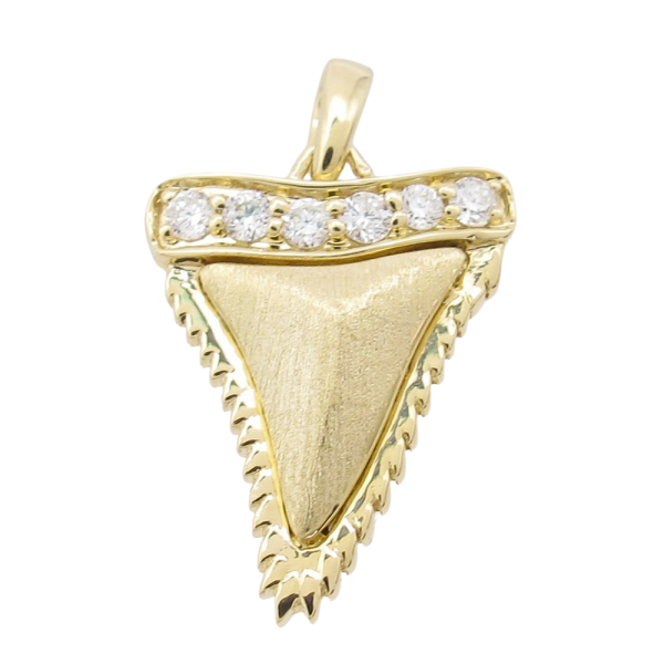 Mini Yellow Gold Shark Tooth Pendant