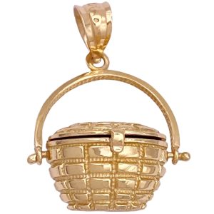 Nantucket Basket Moving Charm 14K Gold