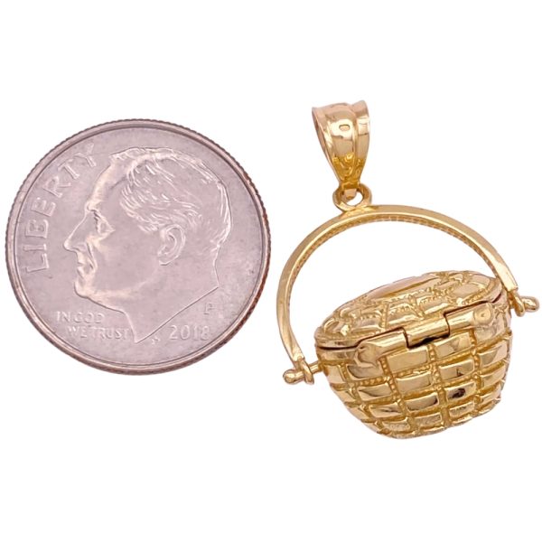 Nantucket Basket Moving Charm 14K Gold size