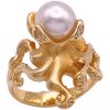 Pearl Octopus Ring 14K Gold