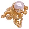 Pearl Octopus Ring 14K Gold side