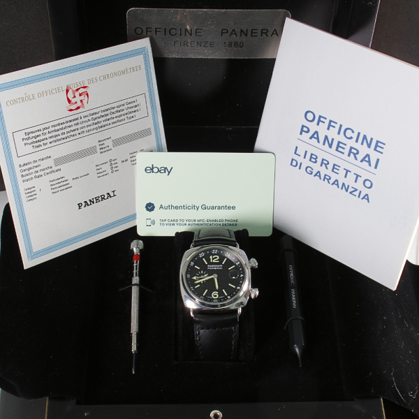 Pre-Owned 2005 Like New Panerai Radiomir GMT Model PAM00184 b and p inside