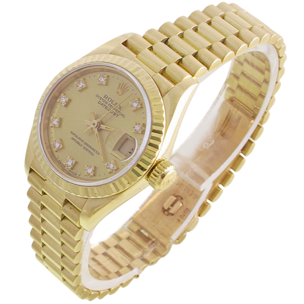 Pre-Owned Ladies 26MM Rolex Presidential (1991) 18kt Yellow Gold Model 69178 Left