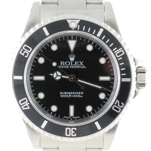 Pre-Owned Rolex 40MM No Date Submariner (2002) Stainless Steel 14060M Front Close
