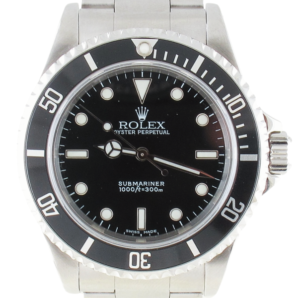 Pre-Owned Rolex 40MM No Date Submariner (2002) Stainless Steel 14060M Front Close