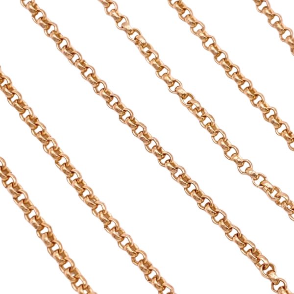 Rolo Link Chain Necklace 14K Gold 18 Length close up