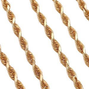 Rope Chain Necklace 14K Gold 20 Length close up