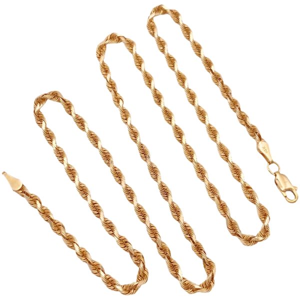 Rope Chain Necklace 14K Gold 20 Length full