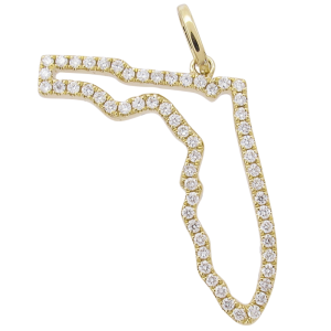Small Diamond Yellow Gold Florida Charm