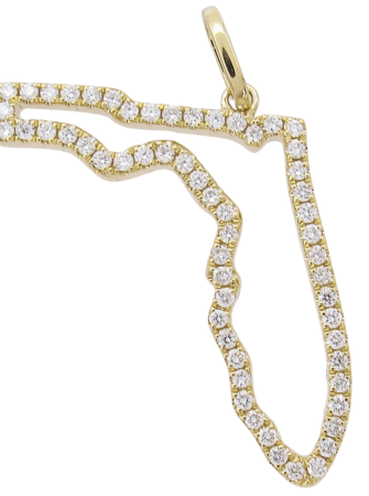 14k Diamond Florida Pendant - Small