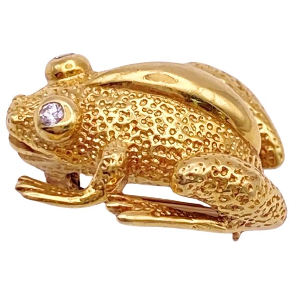 Tiffany & Co Frog Pin 18K Gold side