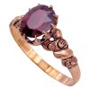 Victorian 1.39ct Garnet Solitaire Ring 10K Gold side