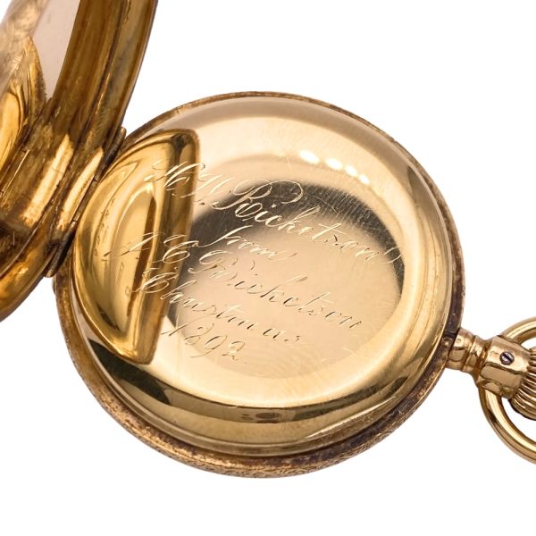 Victorian Agassiz Chronograph Pocket Watch 18K Gold engraving